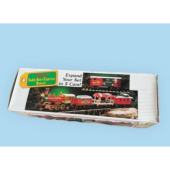 Vintage 1993 New Bright Quality Toys Santa Teddy Bear Express Boxcar Train Car - Picture 2 of 14